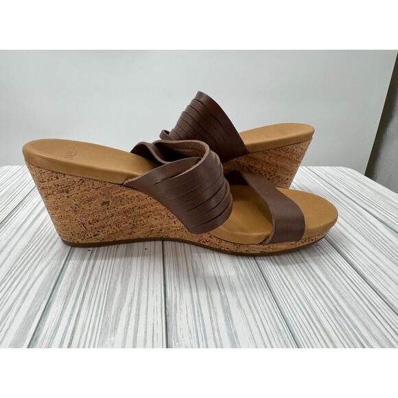 Teva 1010909 Arrabelle Brown Leather Wedge Slip On Sandal Shoes Women's 8 Summer - Picture 7 of 9